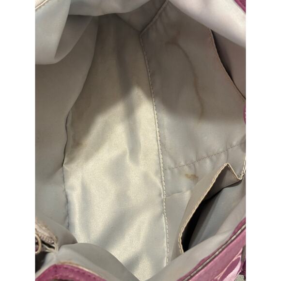 Coach Purple Signature Shoulder Bag Canvas with Leather Trim - Picture 8 of 10